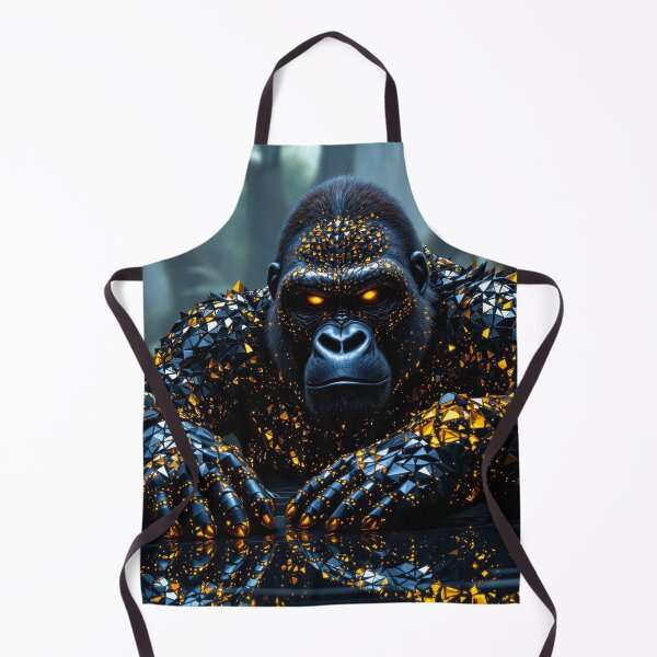 Item preview, Gorilla artwork encrusted with geometric crystals design designed and sold by mystiquelicorne.