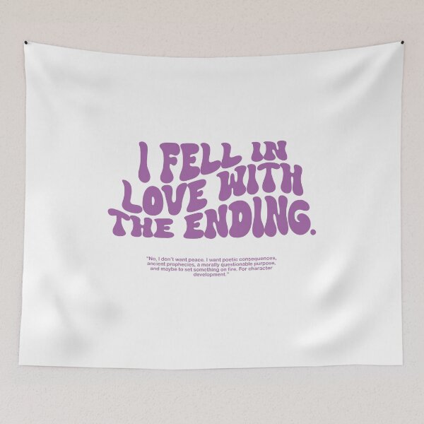 Item preview, I fell in love with the ending – BookTok Chaos Quote designed and sold by idgafstudio.ch.