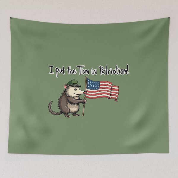 Item preview, I Put The Tism in Patriotism, Opossum, Animal, Gift designed and sold by ChearshiPrints.