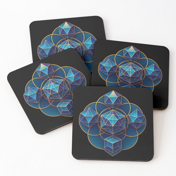 Item preview, Sacred Geometry in Blue – Golden Polyhedral Harmony designed and sold by ArcadiaSilence.