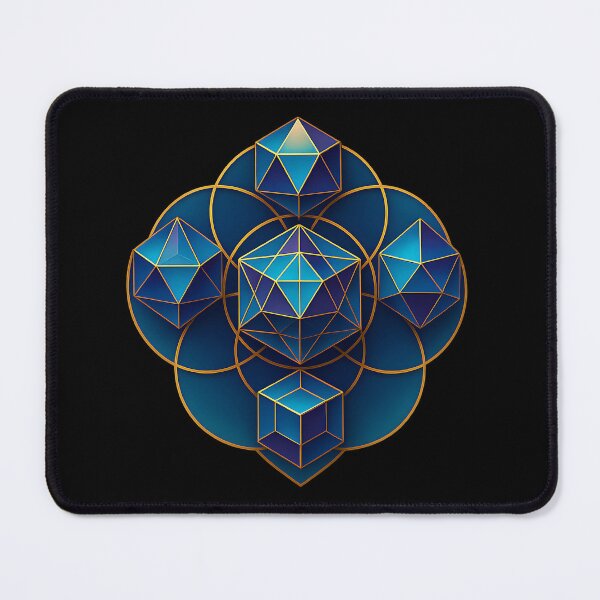 Item preview, Sacred Geometry in Blue – Golden Polyhedral Harmony designed and sold by ArcadiaSilence.