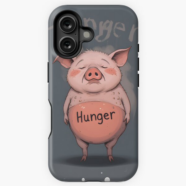 Vista previa del artículo con la obra «El hambre del cerdito», diseñado y vendido por TheChaosDesign.