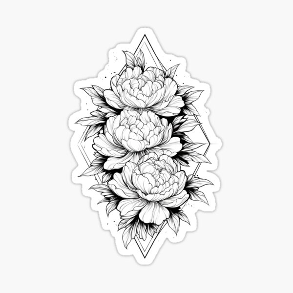 Item preview, Black and White peonies design designed and sold by MendaciousMina.