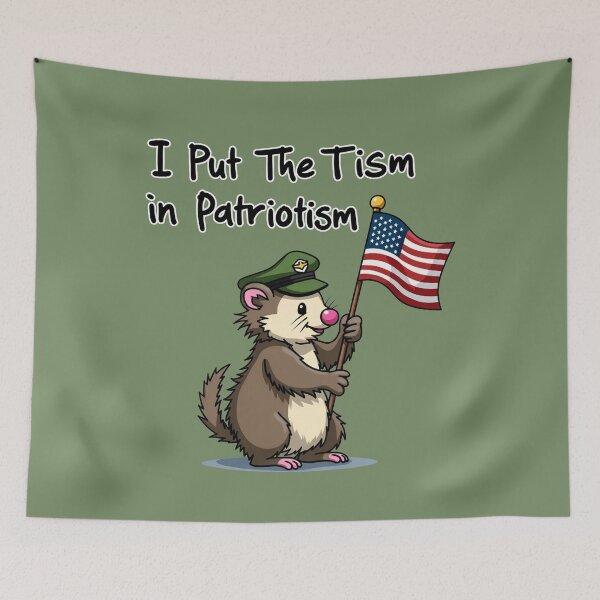 Artikelvorschau, Ich stecke den Tism in Patriotismus, Opossum, Tier, Geschenk entworfen und verkauft von ChearshiPrints.
