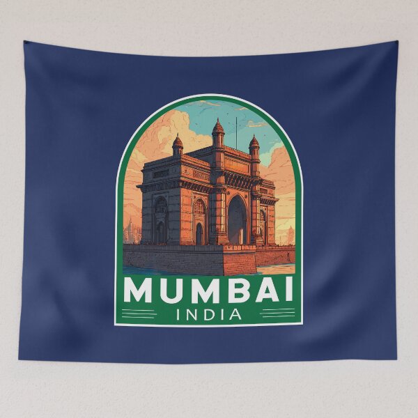 Item preview, Mumbai India Travel Art Emblem designed and sold by KrisSidDesigns.