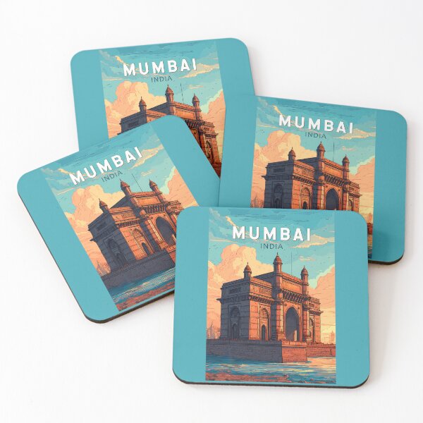 Item preview, Mumbai India Illustration Travel Art Vintage designed and sold by KrisSidDesigns.