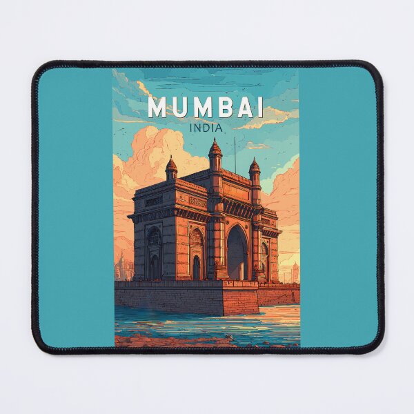 Item preview, Mumbai India Illustration Travel Art Vintage designed and sold by KrisSidDesigns.