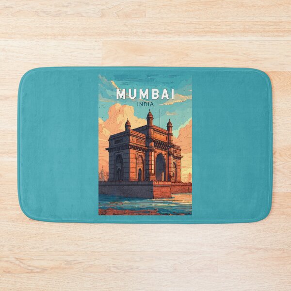 Item preview, Mumbai India Illustration Travel Art Vintage designed and sold by KrisSidDesigns.