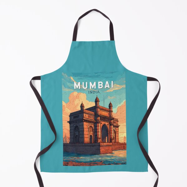 Item preview, Mumbai India Illustration Travel Art Vintage designed and sold by KrisSidDesigns.