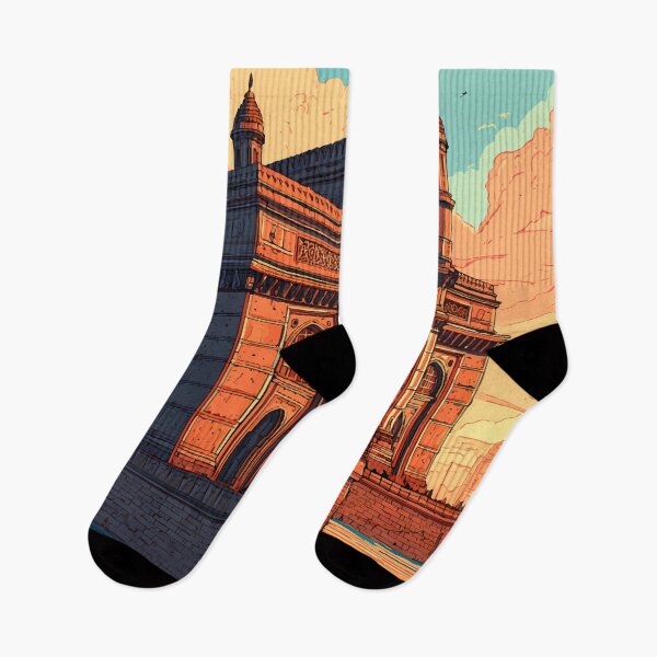 Item preview, Mumbai India Illustration Travel Art Vintage designed and sold by KrisSidDesigns.