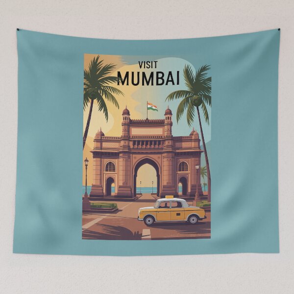 Item preview, Mumbai India Gateway of India Illustration Travel Art Vintage designed and sold by KrisSidDesigns.