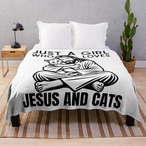 Item preview, Just a Girl Who Loves Jesus and Cats designed and sold by I-wanna-T-shirt.