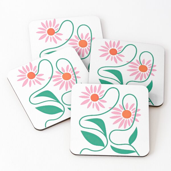 Item preview, Playful Pink Daisies with Retro Stems designed and sold by ArtfulWeave.