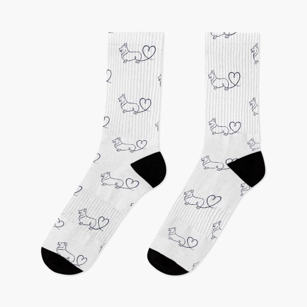 Item preview, Minimal Heartline Corgi — Single Continuous Navy Vector Line Forming Dog and Heart  designed and sold by zoughlal.