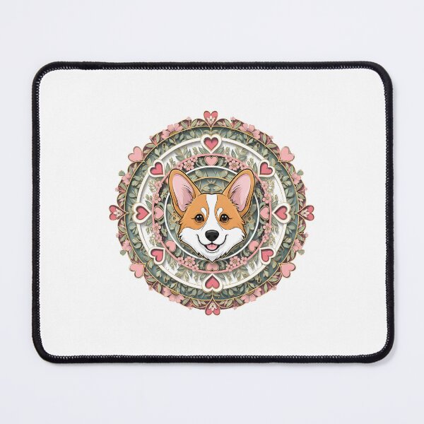 Item preview, Botanical Mandala Corgi — Floral and Geometric Rings with Delicate Petal Details  designed and sold by zoughlal.
