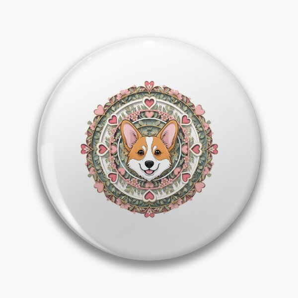 Item preview, Botanical Mandala Corgi — Floral and Geometric Rings with Delicate Petal Details  designed and sold by zoughlal.
