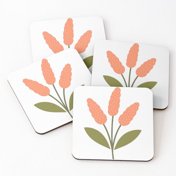 Item preview, Whimsical Orange Spotted Flower Trio designed and sold by ArtfulWeave.
