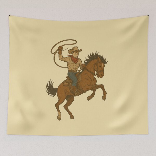 Item preview, Cowboy Kyle Riding Horse with Lasso designed and sold by Rue Design Company.