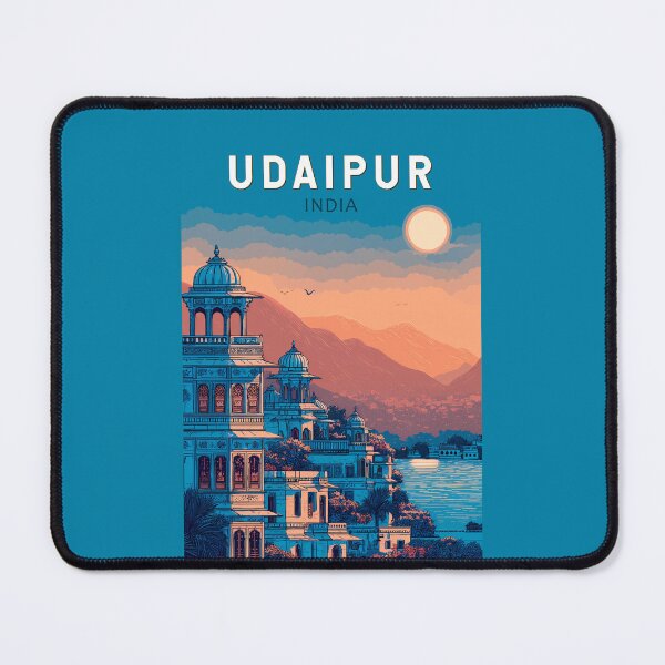 Item preview, Udaipur India Illustration Travel Art Vintage designed and sold by KrisSidDesigns.