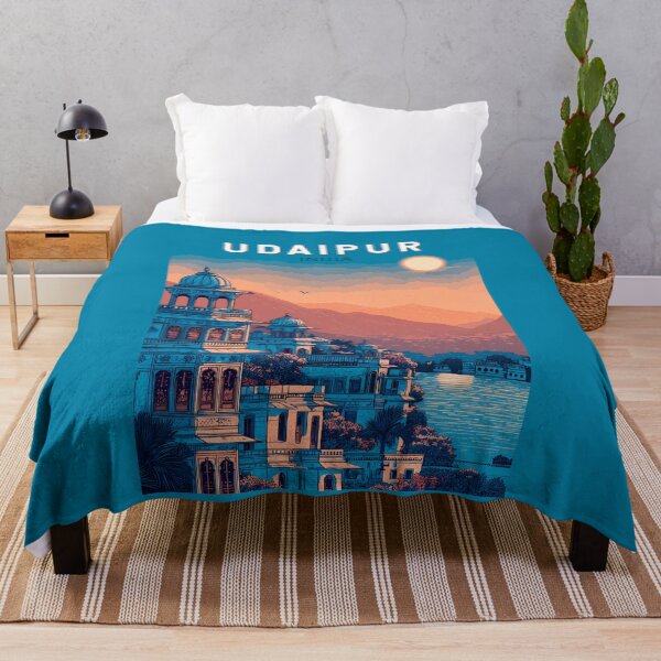Item preview, Udaipur India Illustration Travel Art Vintage designed and sold by KrisSidDesigns.