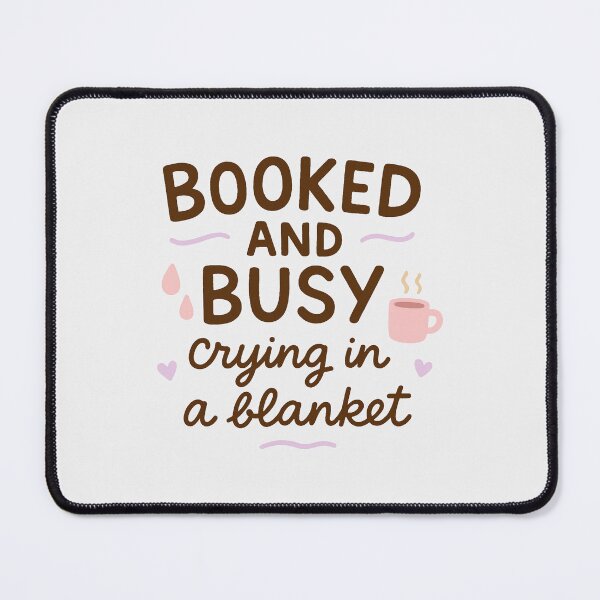 Item preview, Booked and Busy Crying in a Blanket – Cozy Fall Sticker designed and sold by MentallyToasted.