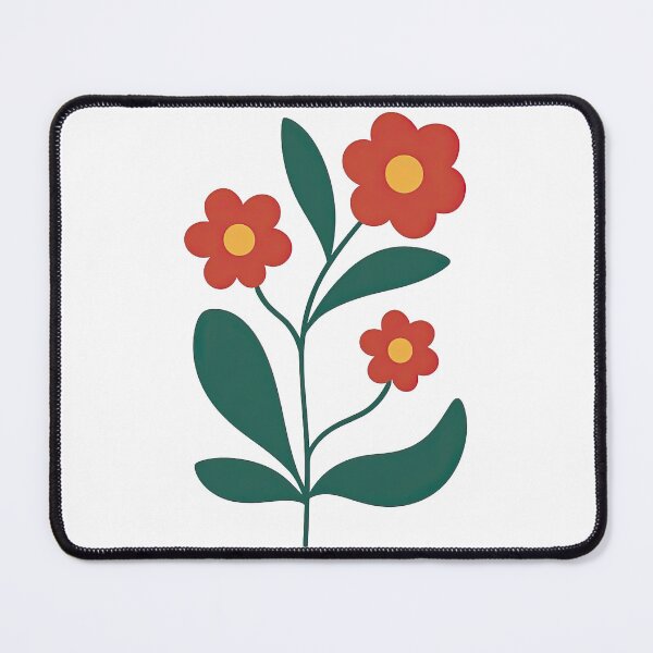 Item preview, Simple Red Flowers with Yellow Centers designed and sold by ArtfulWeave.