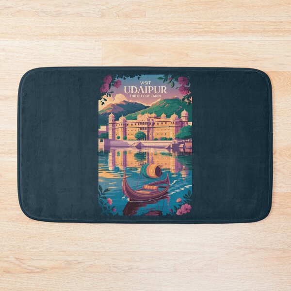 Item preview, Udaipur India City Palace Illustration Travel Art Vintage designed and sold by KrisSidDesigns.