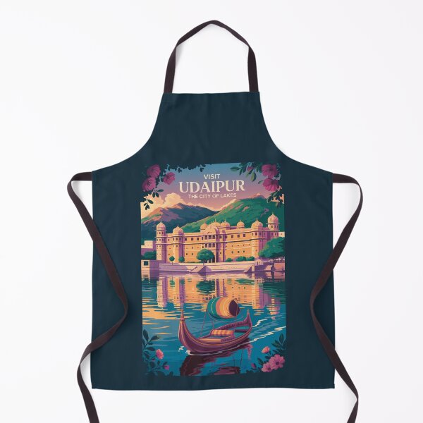 Item preview, Udaipur India City Palace Illustration Travel Art Vintage designed and sold by KrisSidDesigns.