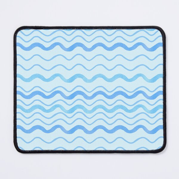 Item preview, Blue watercolor wavy lines designed and sold by Lyubava.