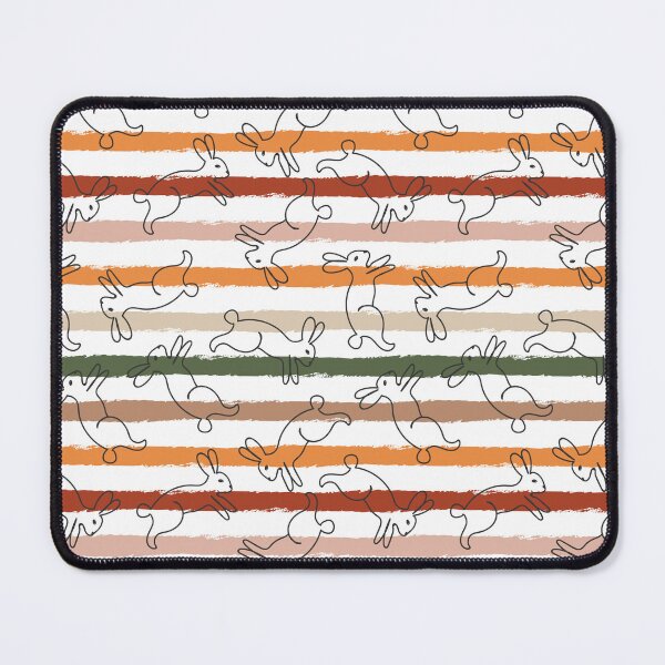 Item preview, Rabbit Line Art on Trendy Stripes designed and sold by Farissa Designs.