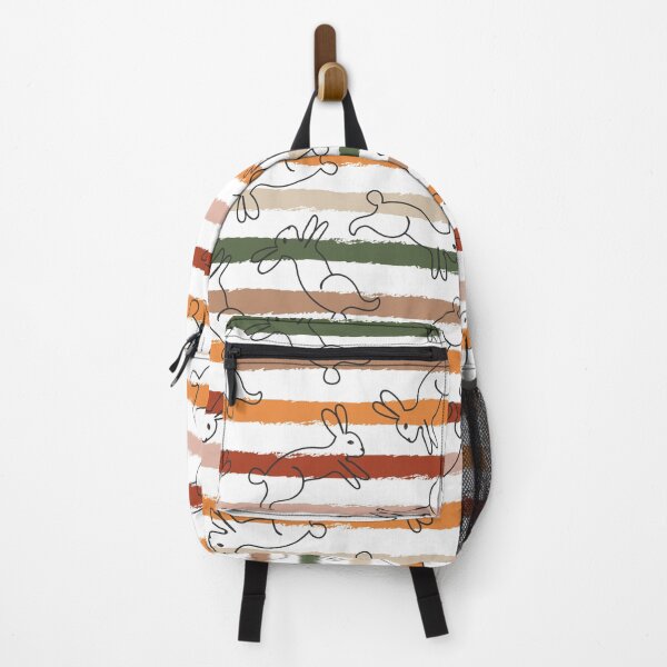 Item preview, Rabbit Line Art on Trendy Stripes designed and sold by Farissa Designs.
