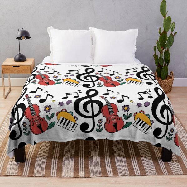 Item preview, Musical Instruments with Floral and Note Elements designed and sold by ArtfulWeave.