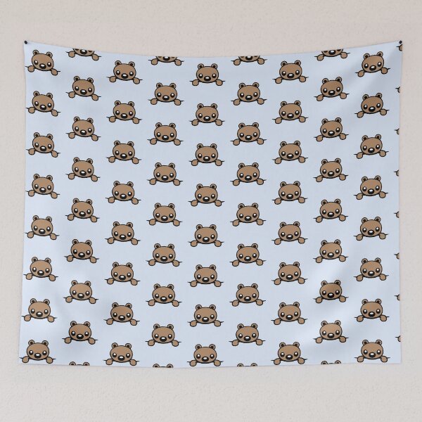 Item preview, Hiding Bear Behind Fence Friendly Bag Child Drawing designed and sold by shirt-o-mat.