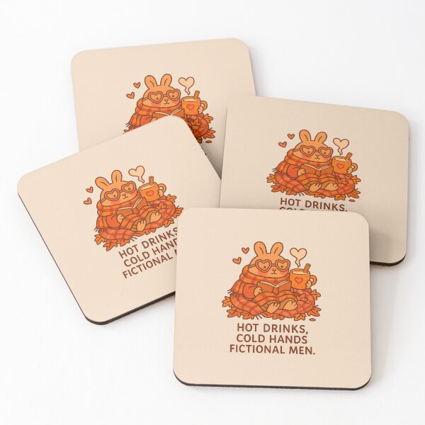 Artikelvorschau, Heiße Getränke, kalte Hände, fiktive Männer – Cozy Bunny Fall Sticker entworfen und verkauft von SnugbugStudios.