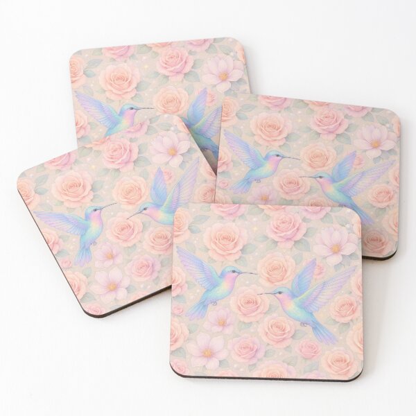 Item preview, Elegant Pastel Hummingbirds with Roses & Magnolias designed and sold by PuifaiiRWP.