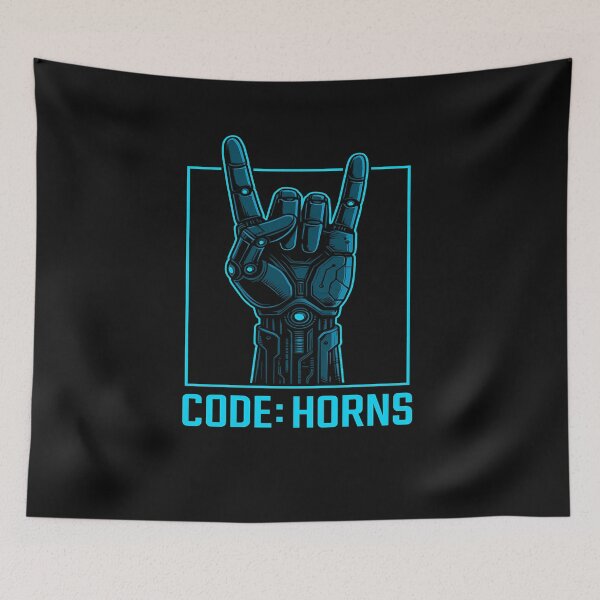 Item preview, Code Horns Cyber Metal Hand Design designed and sold by marosz12.