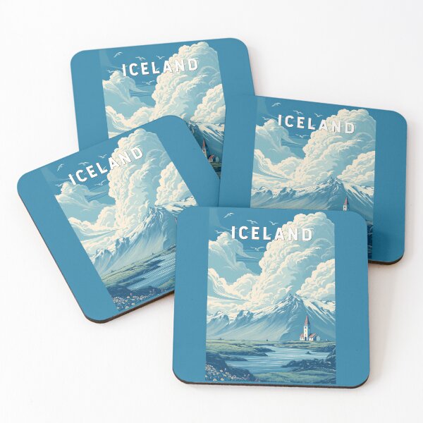 Item preview, Iceland Illustration Travel Art Vintage designed and sold by KrisSidDesigns.