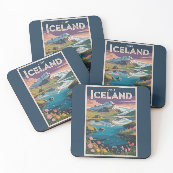 Item preview, Iceland Painterly Illustration Travel Art Vintage designed and sold by KrisSidDesigns.