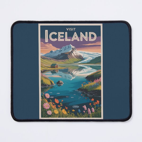 Item preview, Iceland Painterly Illustration Travel Art Vintage designed and sold by KrisSidDesigns.
