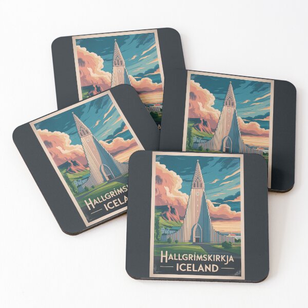Item preview, Iceland Hallgrimskirkja Illustration Travel Art Vintage designed and sold by KrisSidDesigns.