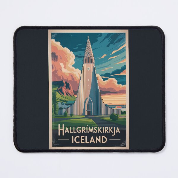 Item preview, Iceland Hallgrimskirkja Illustration Travel Art Vintage designed and sold by KrisSidDesigns.