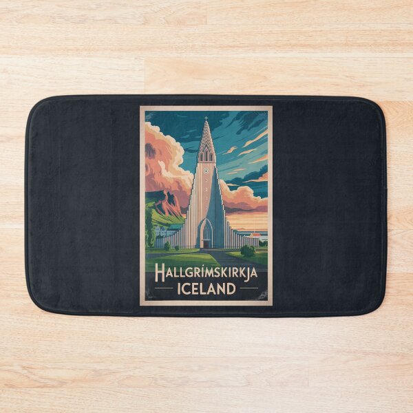 Item preview, Iceland Hallgrimskirkja Illustration Travel Art Vintage designed and sold by KrisSidDesigns.