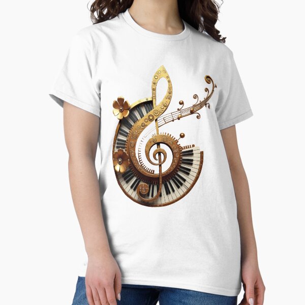 Item preview, Steampunk Musical Clef with Keyboard and Flowers. designed and sold by nicky2342.