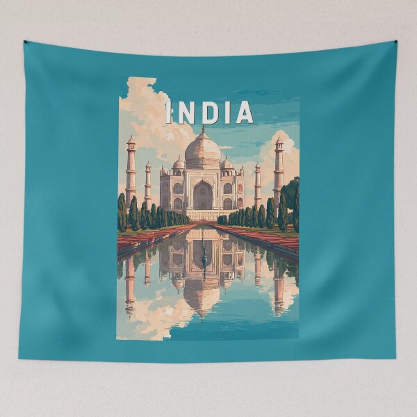 Item preview, India Illustration Travel Art Vintage designed and sold by KrisSidDesigns.