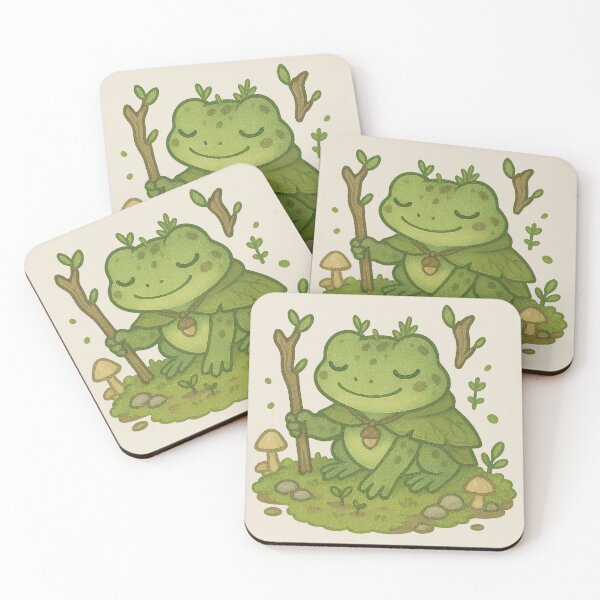 Item preview, Earth Frog – Kawaii Nature Druid with Acorn Pendant designed and sold by LuKreate.