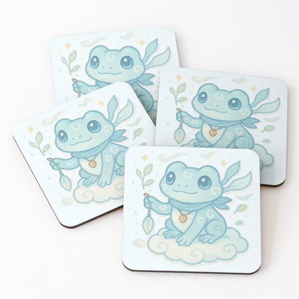 Item preview, Air Frog – Kawaii Sky Spirit with Feather and Cloud designed and sold by LuKreate.
