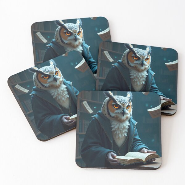 Item preview, SHHH... IT'S PAST MIDNIGHT - Haunted Owl Librarian Art for Dark Academia Lovers & Book Collectors, Glow-in-the-Dark Posters designed and sold by Rilindi.