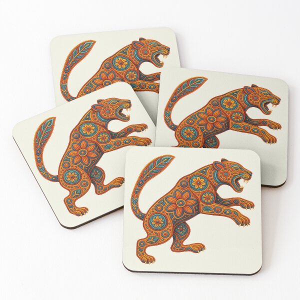 Item preview, Sacred Jaguar: Strength and Inner Vision | Huichol Art designed and sold by CreandoLuzPDLL.