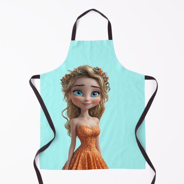 Item preview, Cute Anime Princess in Orange Polka Dot Dress – Stylized 3D Cartoon Girl Illustration designed and sold by tarotstarostina.