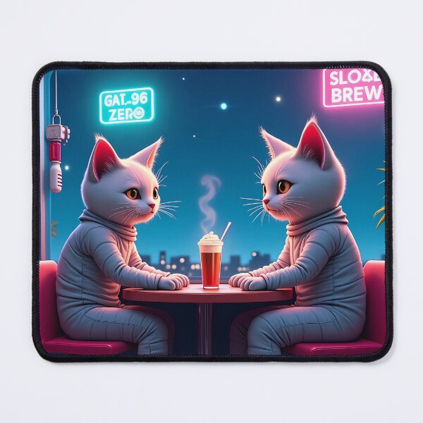 Item preview, COSMIC CAT CAFÉ - Adorable Space-Themed Coffee Art for Cat Lovers & Sci-Fi Nerds, Kawaii Galaxy Decor designed and sold by Rilindi.